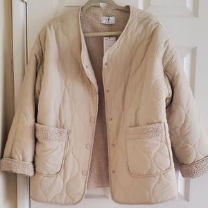 NWOT Quilted sherpa jacket